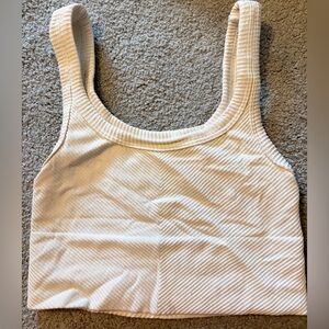 Full Tilt Cream Ribbed Tank Top